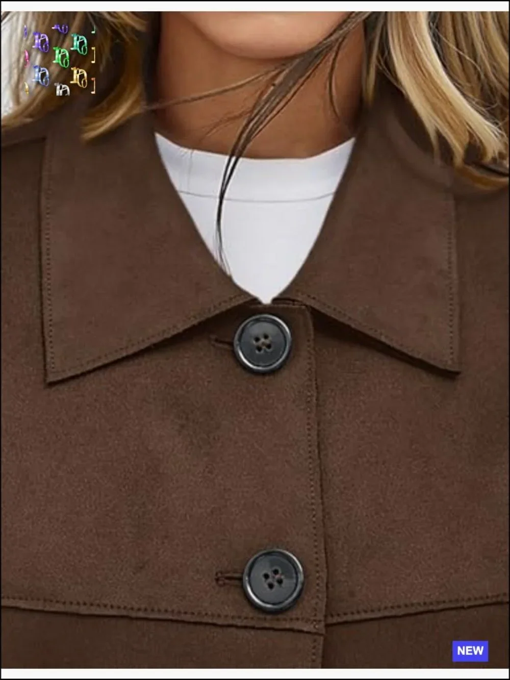 Faux Suede Cropped Jacket Casual Lightweight Fall Winter Coat Trendy Outerwear - Picture 5 of 7
